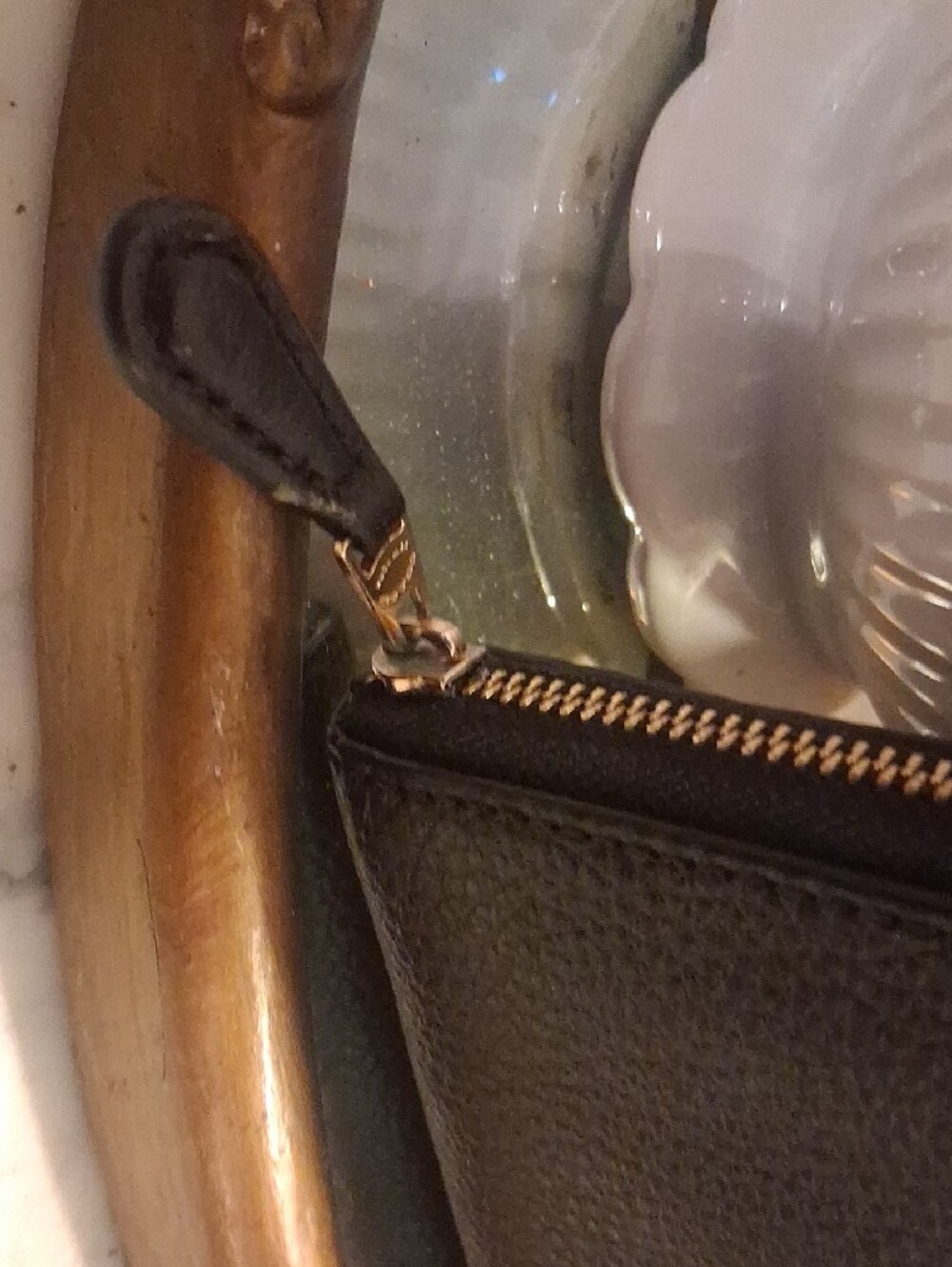 Coach Black Pebbled Leather Zip Wallet with Gold Logo Accent - Picture 7 of 12